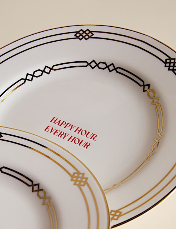 Set of 2 Deco Slogan Side Plates - IT