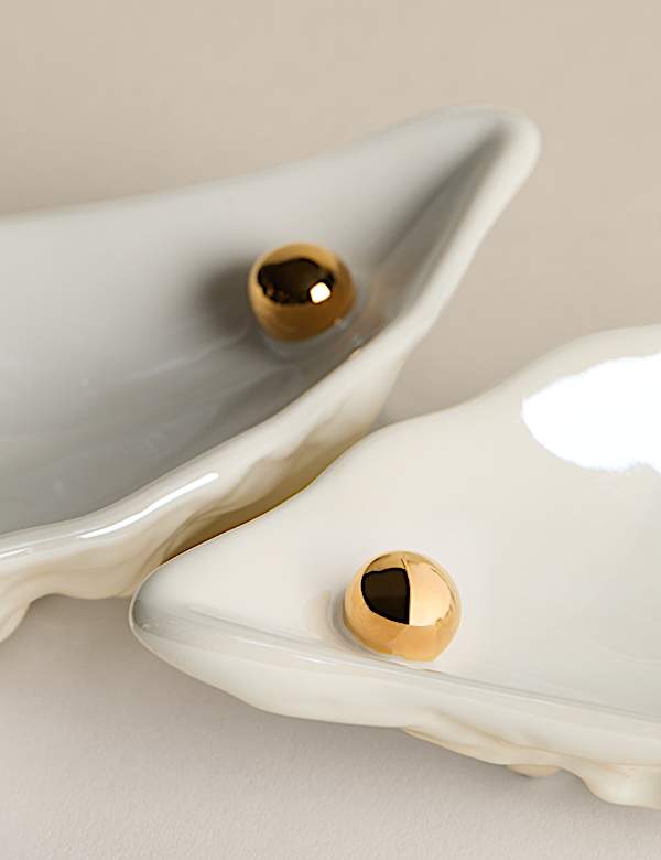 סט 2 קעריות חרסינה עדינה עם שוליים מעוצבים - IL