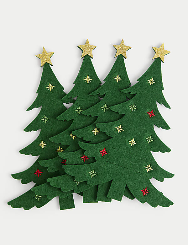 Set of 4 Christmas Tree Cutlery Holders - FR
