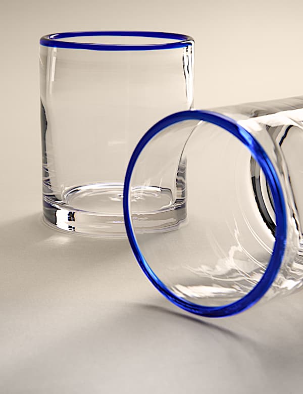 Juego de 2 vasos con ribete en contraste - ES