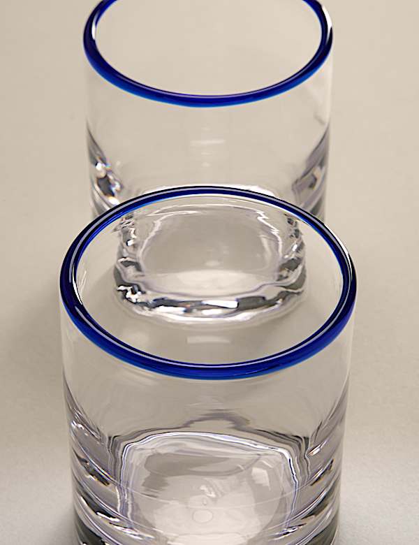 Juego de 2 vasos con ribete en contraste - ES
