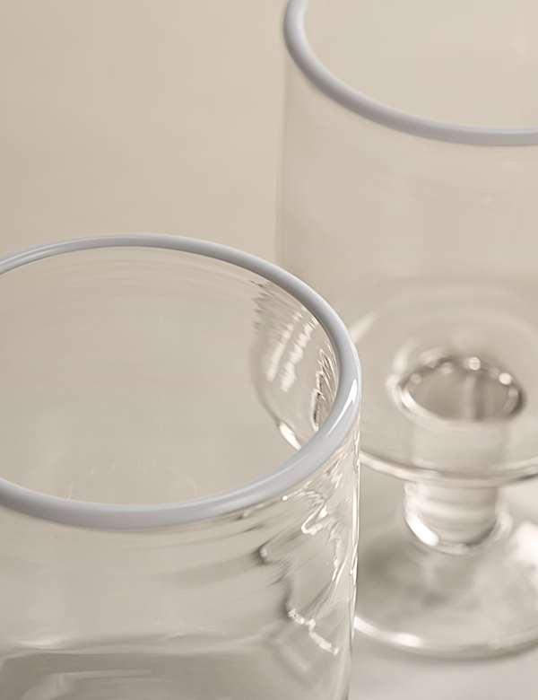 Set of 2 Contrast Rim Wine Glasses - NL