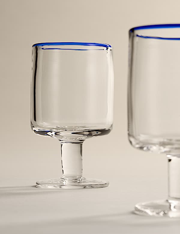Set of 2 Contrast Rim Wine Glasses - SE