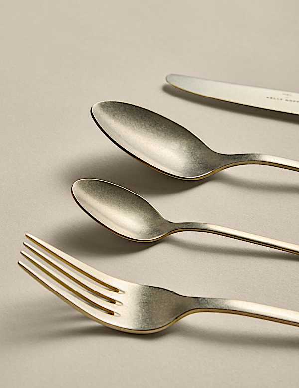 16 Piece Brushed Gold Cutlery Set - LU