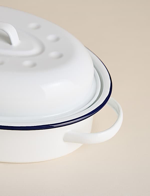 Oval Enamel Roaster with Lid - KG