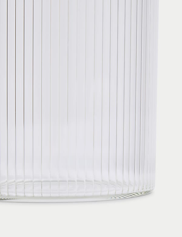 Extra Large Ribbed Glass Storage Jar - BG