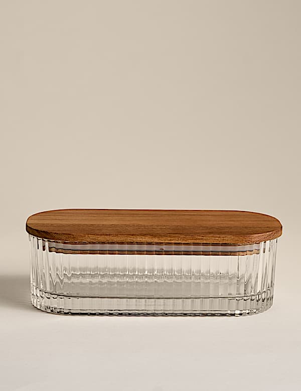Small Ribbed Glass Container | Kitchen Storage | M&S AU