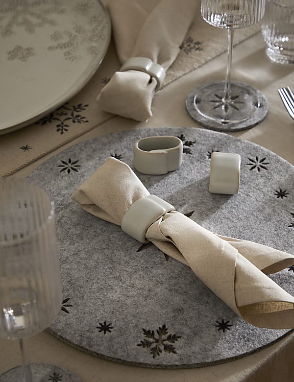 Set of 4 Ceramic Napkin Rings