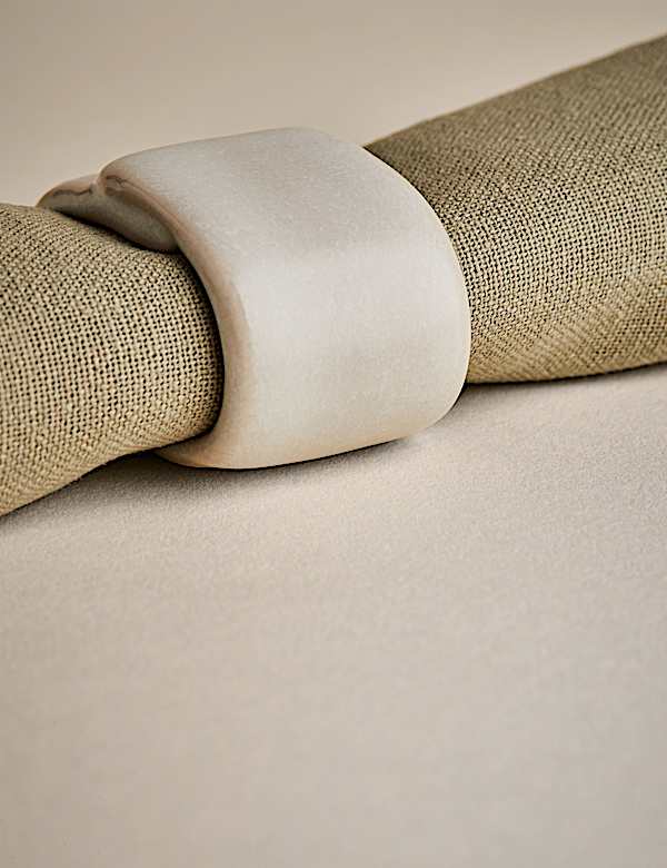 Set of 4 Ceramic Napkin Rings - MV