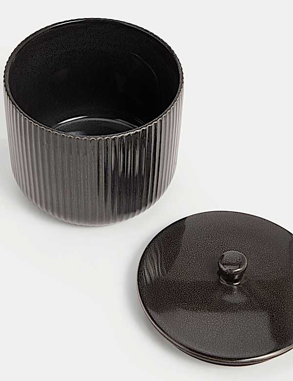 Brede, geribbelde en geglazuurde voorraadpot - BE