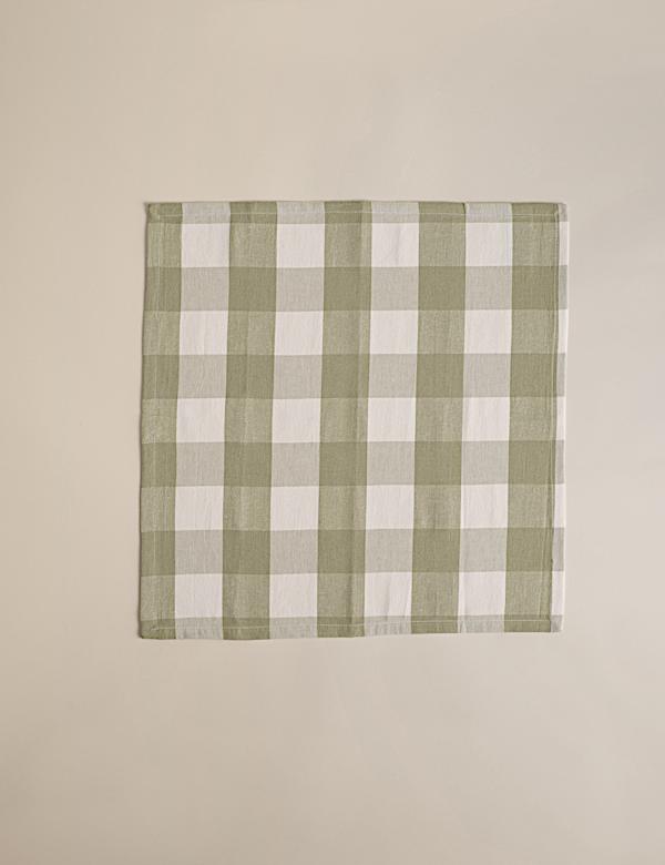 Set of 4 Pure Cotton Gingham Napkins - NZ