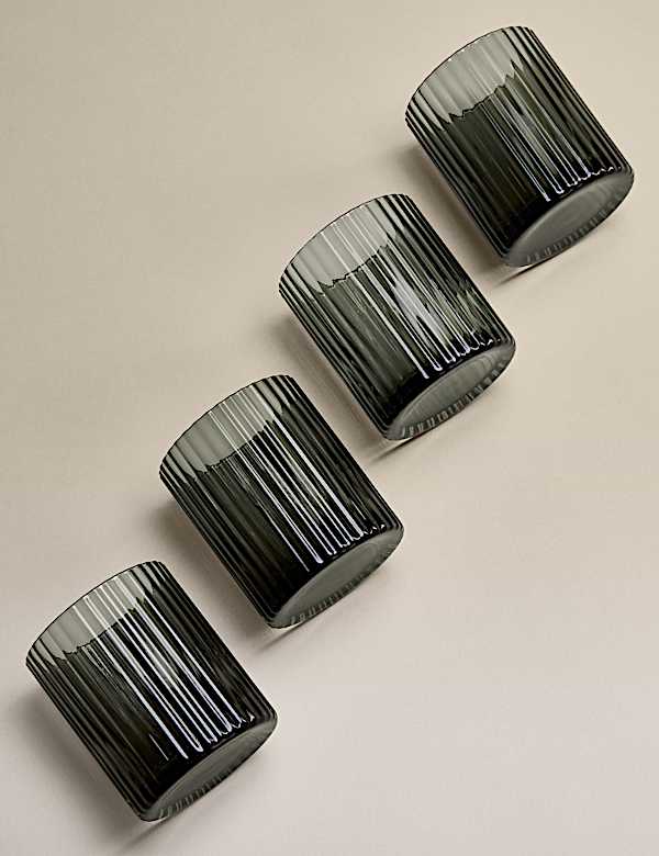 Lot de 4 verres droits à motif cannelé - BE