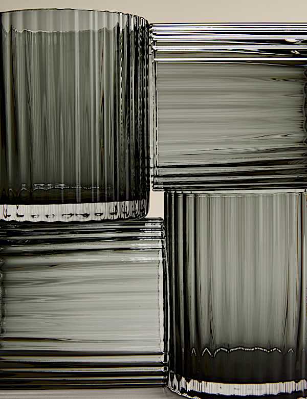 Lot de 4 verres droits à motif cannelé - BE