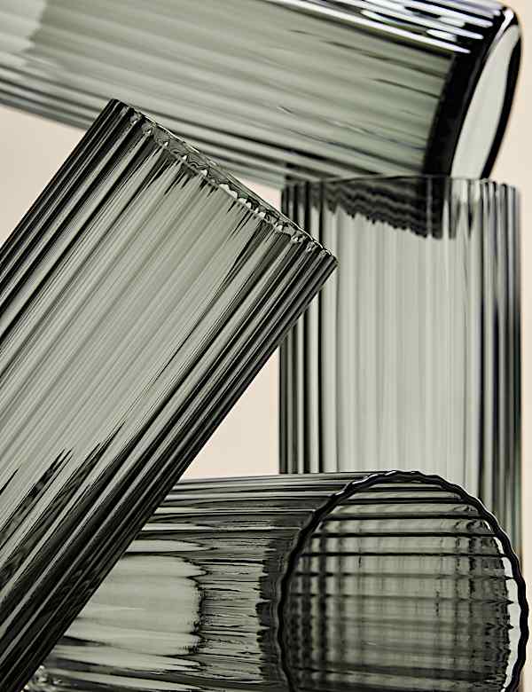 Set of 4 Celine Ribbed Hi Ball Glasses - NO