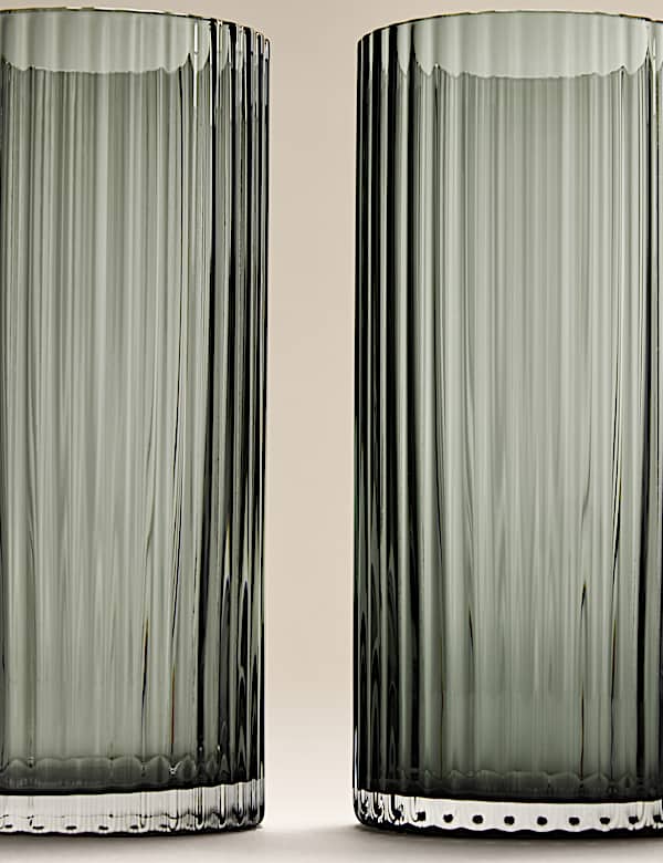 Set of 4 Celine Ribbed Hi Ball Glasses - NO