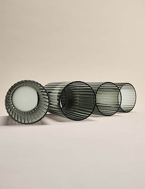 Set of 4 Celine Ribbed Hi Ball Glasses - NO