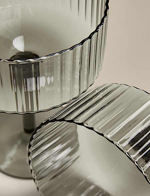 Set of 2 Celine Ribbed Champagne Saucers - ES