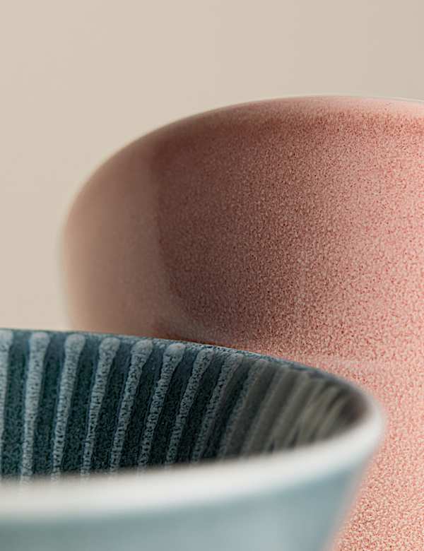 Set of 3 Reactive Striped Nibble Bowls - EE