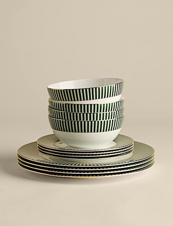 12 Piece Hampton Bone China Dinner Set - CZ