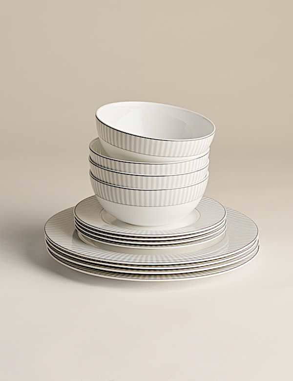 12 Piece Hampton Bone China Dinner Set - CZ