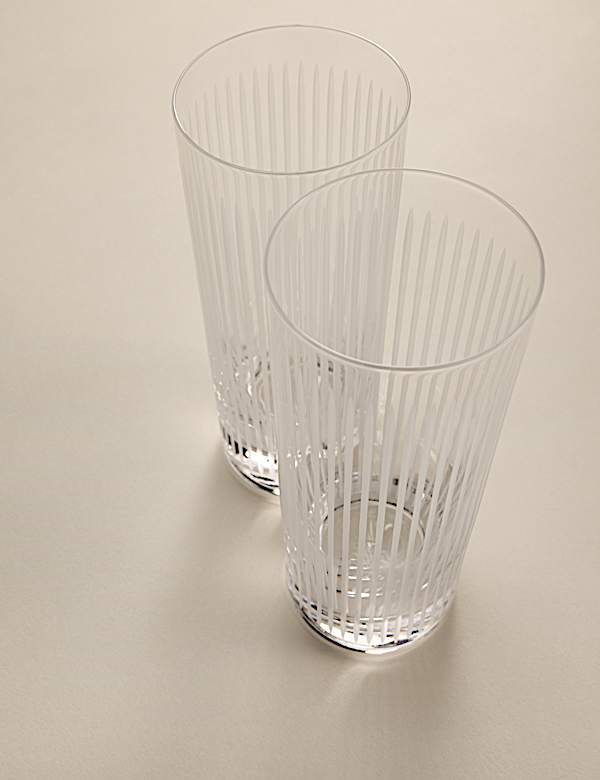 Set of 4 Marais Crystal Hi Ball Glasses - BN