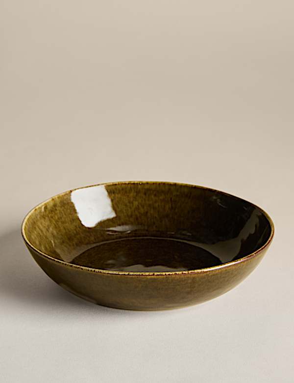 Assiette à pâtes émaillé droite à motif réactif - CH