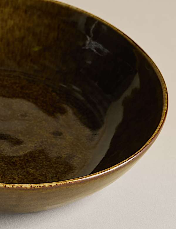 Assiette à pâtes émaillé droite à motif réactif - CH