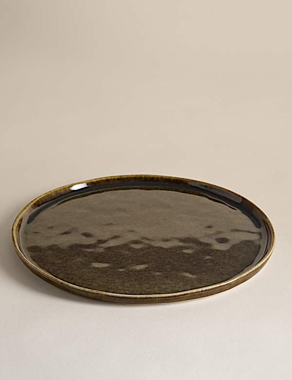 Straight Side Reactive Glaze Dinner Plate - HR