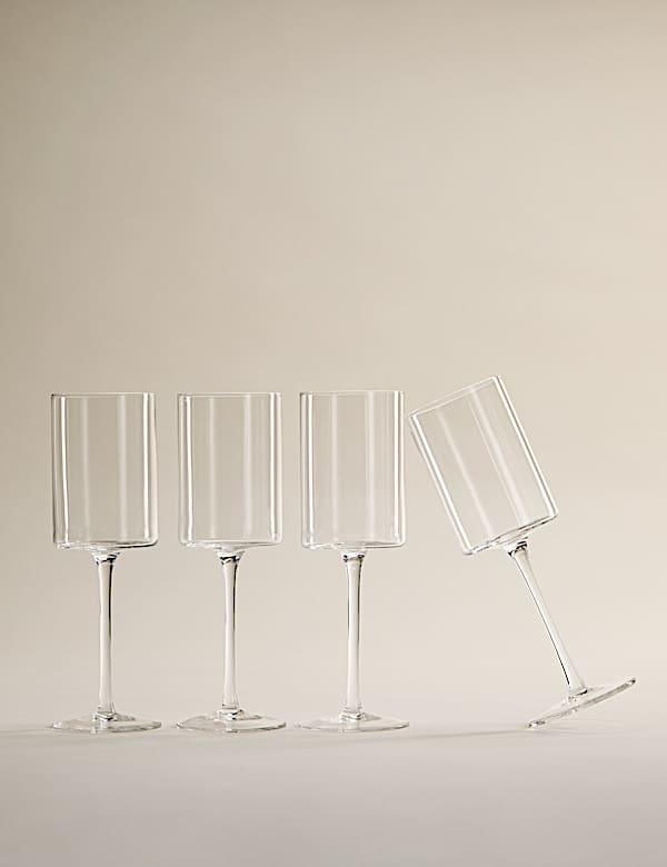 Set of 4 Straight Sided Wine Glasses - NL