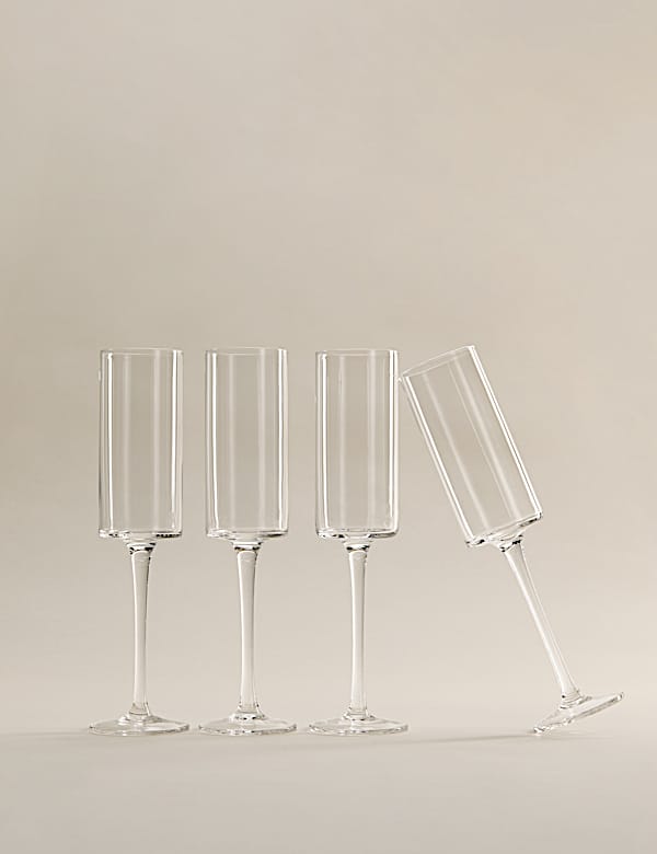 Set of 4 Straight Sided Champagne Flutes - AU