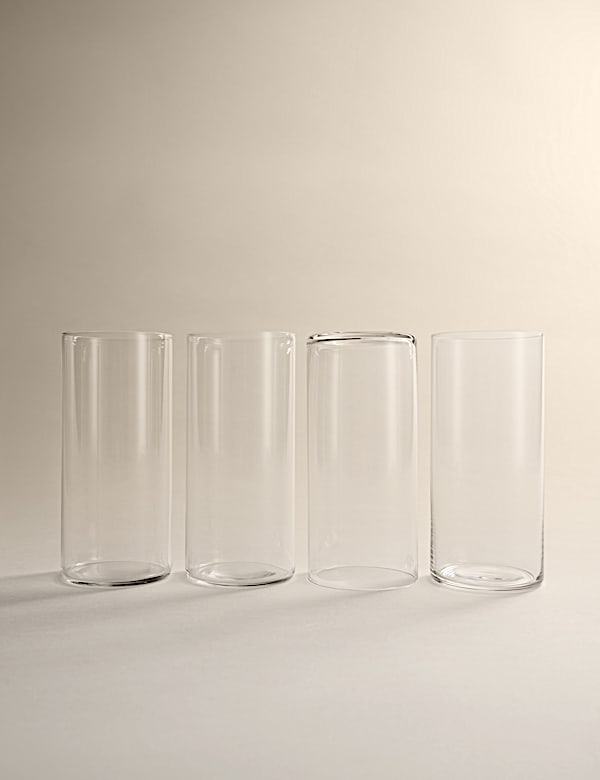 Set of 4 Straight Sided Hi Ball Glasses - BN