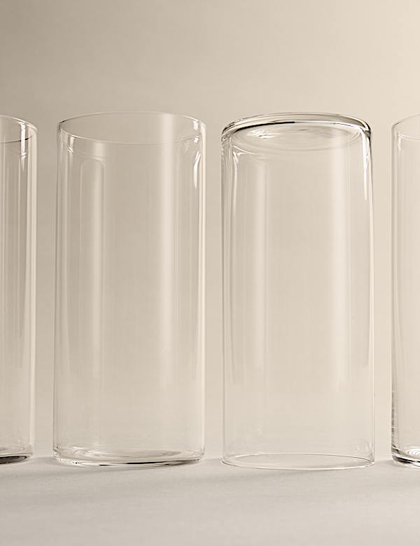 Set of 4 Straight Sided Hi Ball Glasses - BN