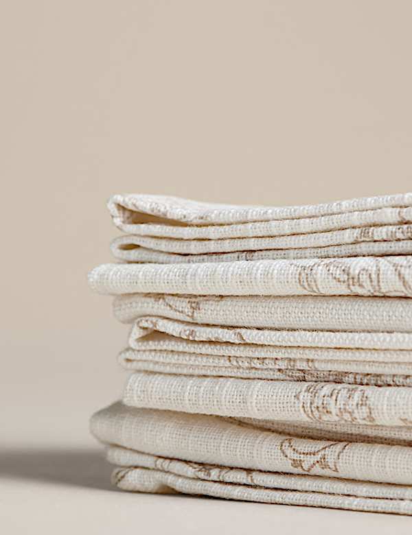 Set of 4 Pure Cotton Block Print Napkins - PL