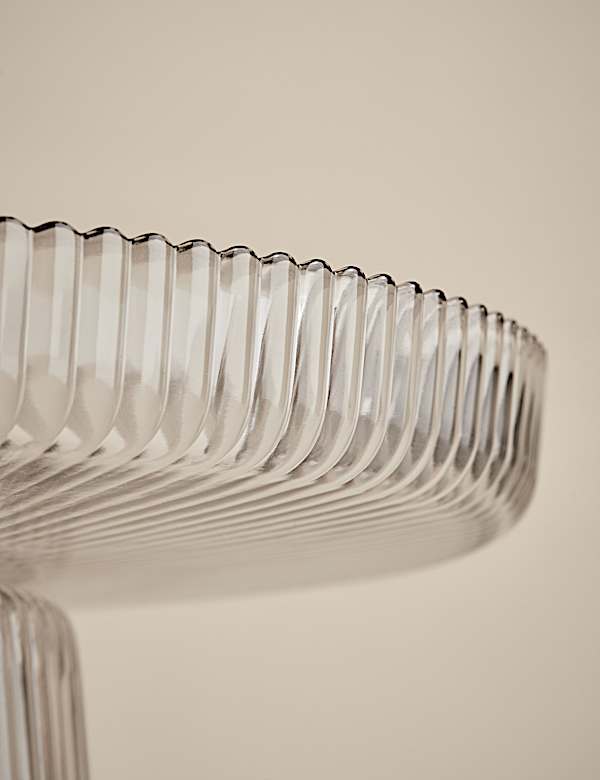 Présentoir à gâteau en verre à motif côtelé - BE