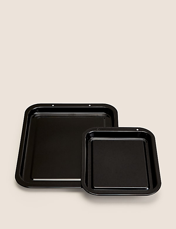 2pk Vitreous Enamel Oven Trays - IT