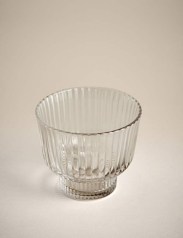 Ribbed Glass Dessert Bowl - JE
