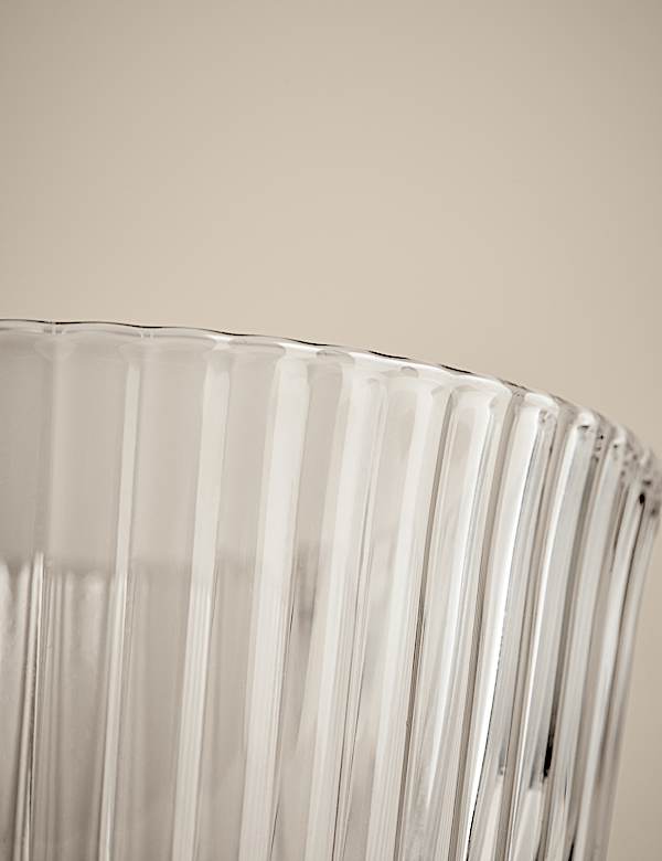 Ribbed Glass Dessert Bowl - JE