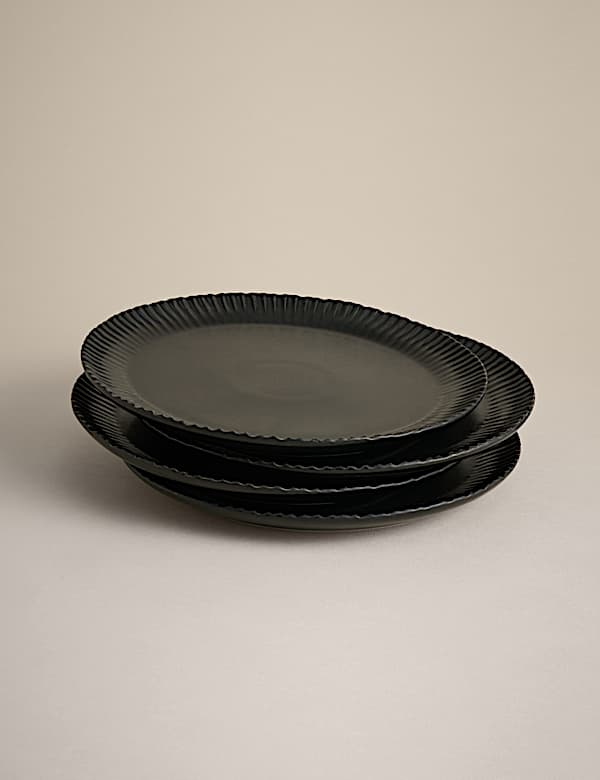 Set of 4 Textured Dinner Plates - JE