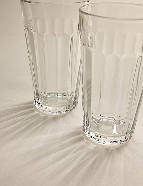 Set of 4 Everyday Ribbed Tumblers - BN