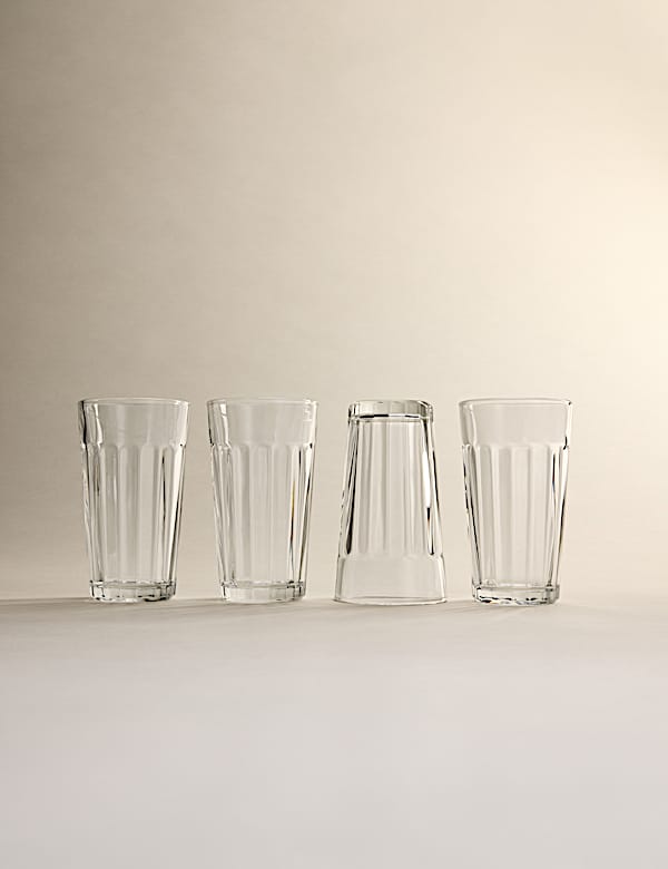 Set of 4 Everyday Ribbed Tumblers - BN