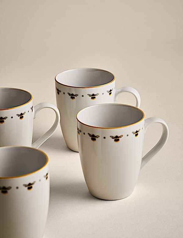 Set of 4 Bee Mugs - NO