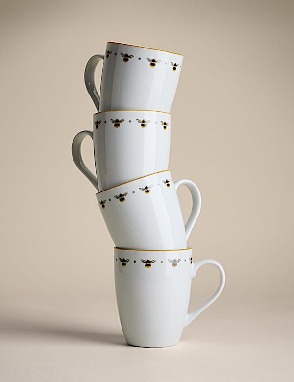 Lot de 4 mugs à motif abeille - CA