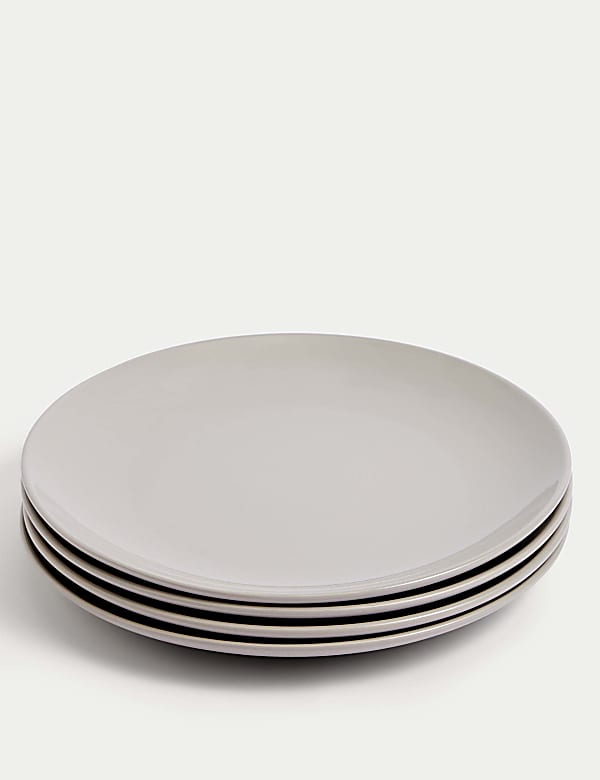 Set of 4 Everyday Stoneware Dinner Plates - FI