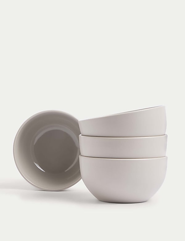 Set of 4 Everyday Stoneware Cereal Bowls NATURAL Crockery M&S KR