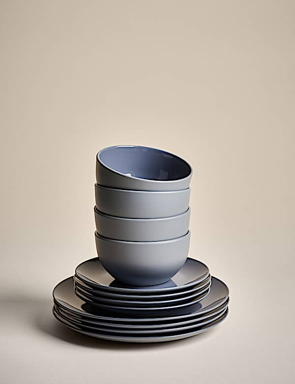 12 Piece Everyday Stoneware Dinner Set - CY