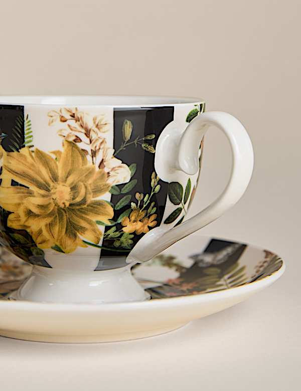 Striped Floral Cup & Saucer - SE