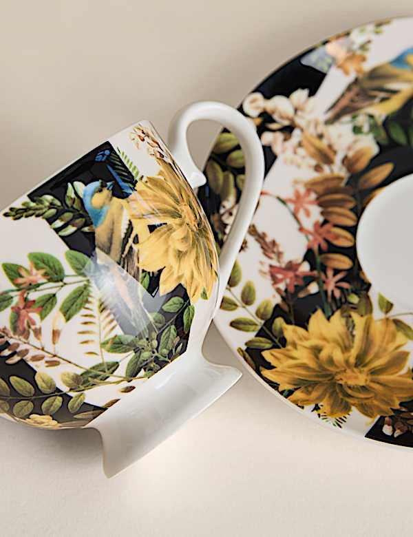 Striped Floral Cup & Saucer - SE