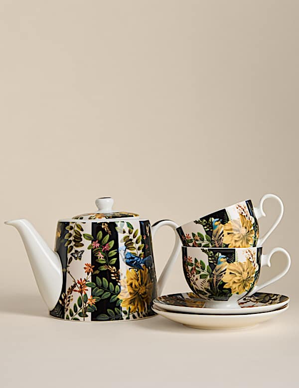 Striped Floral Teapot Gift Set - HU