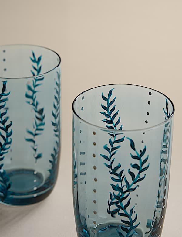 Set of 2 Hand Painted Hi Ball Glasses - CZ