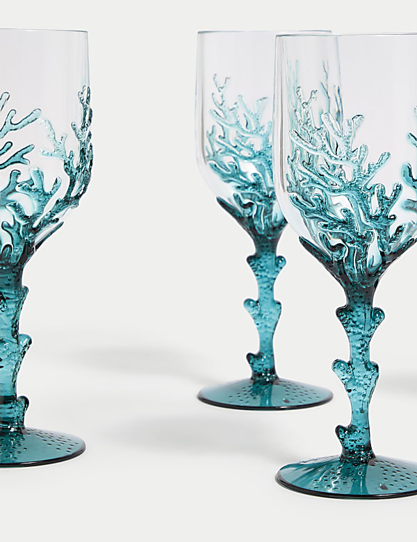 Set of 4 Summer Resort Picnic Wine Glasses - AT